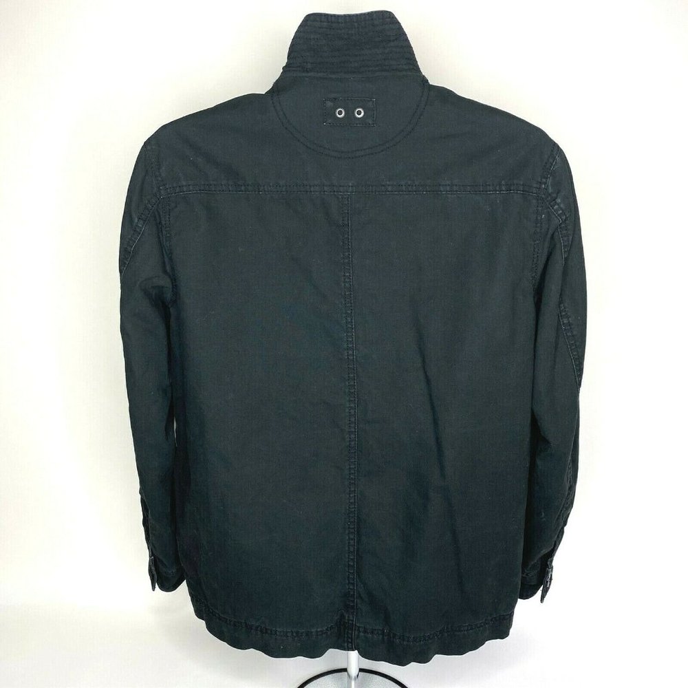 Converse One Star Black Jacket Quilted Lined Zip Snap Front Coat Size XS - Picture 3 of 10